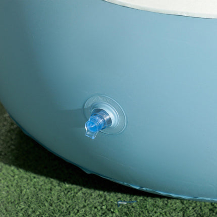 Inflatable Tub Chair with Footstool and Cup Holder - Blue/White