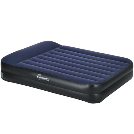 King-Size Air Bed with Built-in Electric Pump for Easy Inflation - Blue