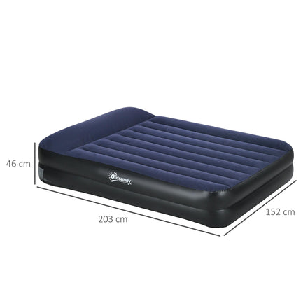 King-Size Air Bed with Built-in Electric Pump for Easy Inflation - Blue