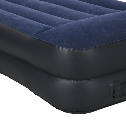 King-Size Air Bed with Built-in Electric Pump for Easy Inflation - Blue