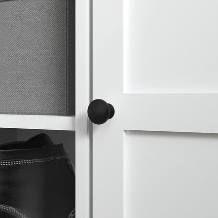 Multi-Compartment Shoe Storage Bench with Padded Cushion - White/Grey