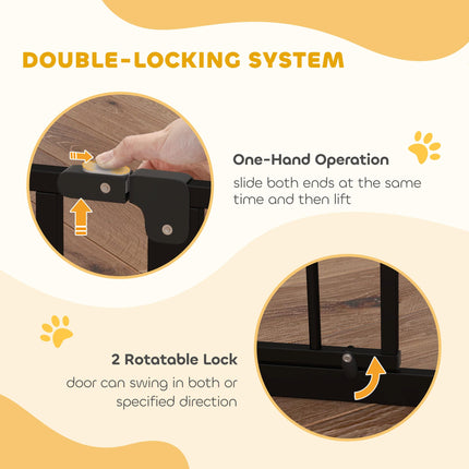 Wide Adjustable Dog Safety Gate with Door for Doorways, Hallways & Staircases - Black
