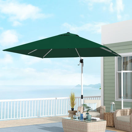 Square Cantilever Garden Parasol with Five-Position Adjustable Canopy - Green