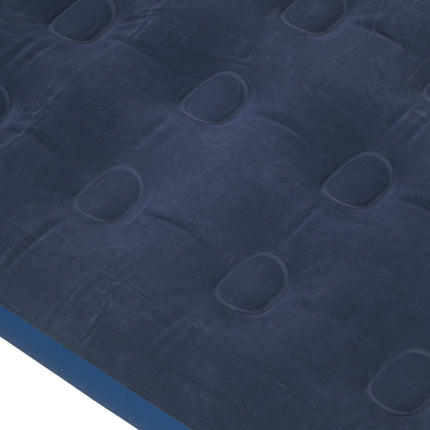Single Air Bed with Hand Pump, Inflatable Mattress with Flocked Surface for Guest, Camping, Travel, 191 x 73 x 22cm, Blue