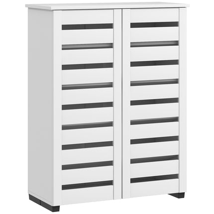 Narrow Shoe Cabinet for Entryway, 5-Tier Slim Shoe Storage Cabinet with 2 Slatte