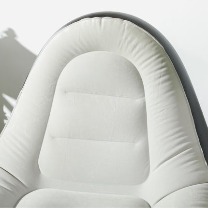 Inflatable Sofa Chair and Footstool Set with Cup Holder for Gaming, Reading, and Movies - Grey
