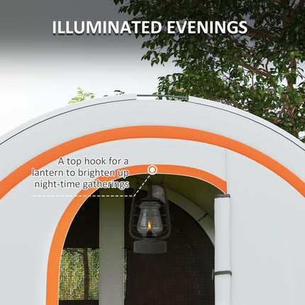 3000mm Waterproof Family Camping Tent for 6 with Spacious Living Area - Cream and Orange