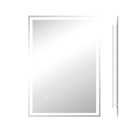 Dimmable LED Bathroom Mirror 70x50cm with Anti-Fog & Smart Touch - Silver
