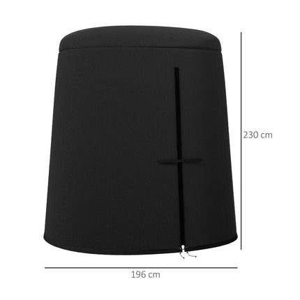 Waterproof Hanging Egg Chair Cover with Zipper 196x230cm - Black Oxford Fabric
