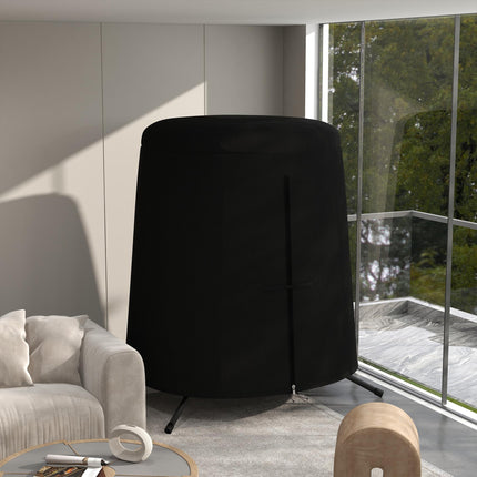 Waterproof Hanging Egg Chair Cover with Zipper 196x230cm - Black Oxford Fabric