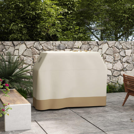 Large Weather-Resistant Rectangular BBQ Grill Cover Set - Beige