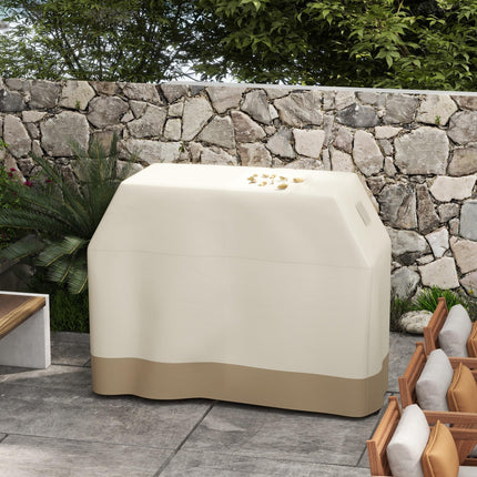 Large Weather-Resistant Rectangular BBQ Grill Cover Set - Beige