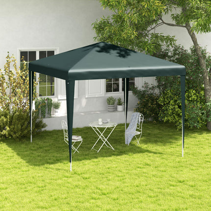 2.7m x 2.7m Garden Gazebo Marquee Tent with Steel Frame - Dark Green