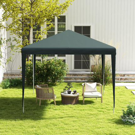 2.7m x 2.7m Garden Gazebo Marquee Tent with Steel Frame - Dark Green