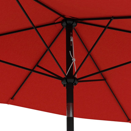 Set of 2 Rectangular Garden Parasol Umbrellas with Tilt 2x3m - Wine Red