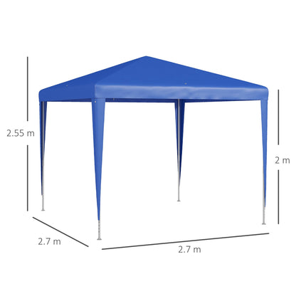 2.7m Garden Gazebo Canopy Tent with Steel Frame for Outdoor Events - Blue