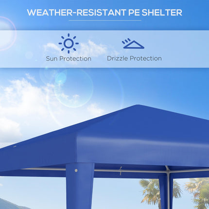 2.7m Garden Gazebo Canopy Tent with Steel Frame for Outdoor Events - Blue