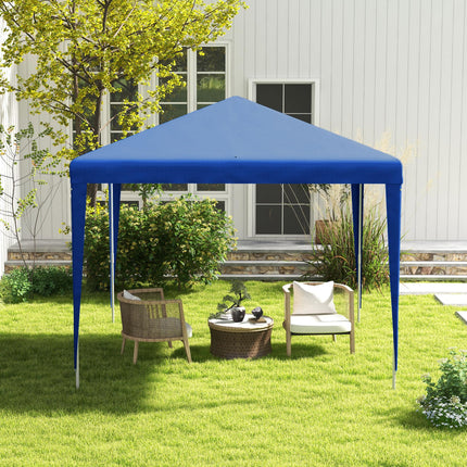 2.7m Garden Gazebo Canopy Tent with Steel Frame for Outdoor Events - Blue