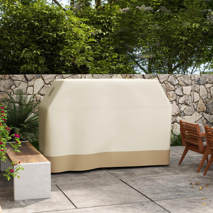 Large Durable Waterproof Rectangular BBQ Grill Cover - Beige