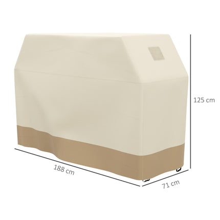 Large Durable Waterproof Rectangular BBQ Grill Cover - Beige