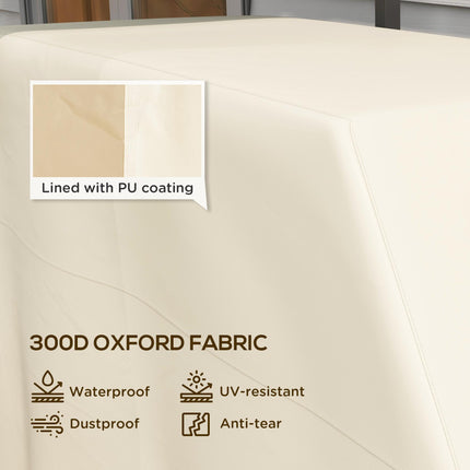 Large Durable Waterproof Rectangular BBQ Grill Cover - Beige