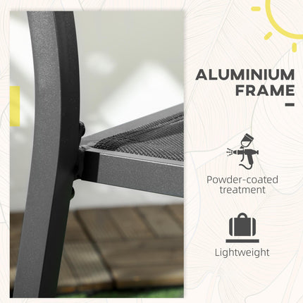 Set of Two Aluminium Stacking Garden Chairs - Black