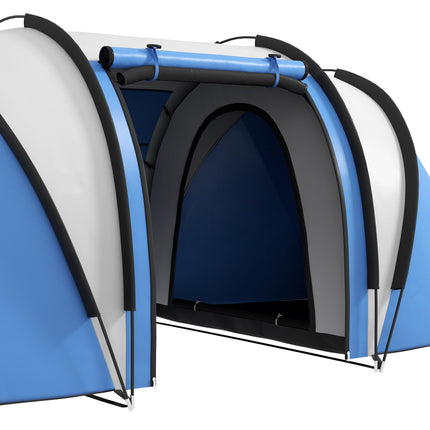 3000mm Waterproof Family Camping Tent with 2 Bedrooms - Blue