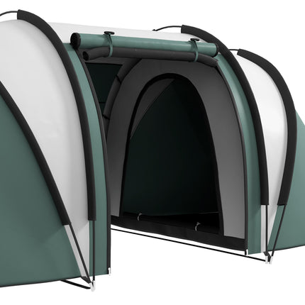 Spacious Family Camping Tent with Living Area for 4-5 People - Dark Green