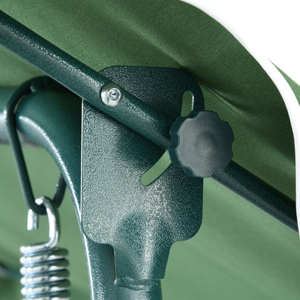 3 Seater Garden Swing Seat Chair with Adjustable Canopy and Metal Frame - Green Stripes