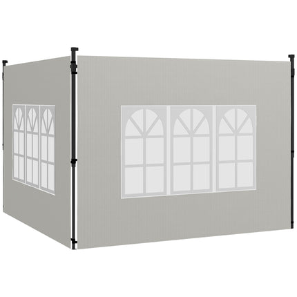 2 Pack Gazebo Side Panels with Window for 3x3m & 3x6m Canopy - White