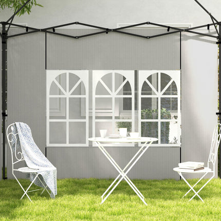 2 Pack Gazebo Side Panels with Window for 3x3m & 3x6m Canopy - White