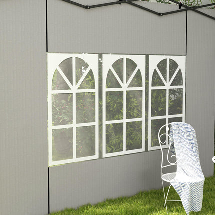 2 Pack Gazebo Side Panels with Window for 3x3m & 3x6m Canopy - White