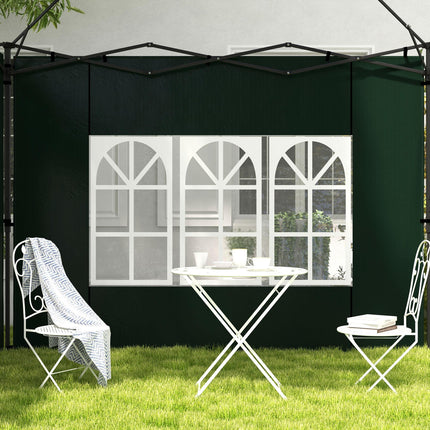 Set of 2 Gazebo Side Panels with Windows for 3x3m or 3x6m Canopy - Green