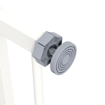 Adjustable Metal Dog Gate 74-80cm Wide with Automatic Closing - White