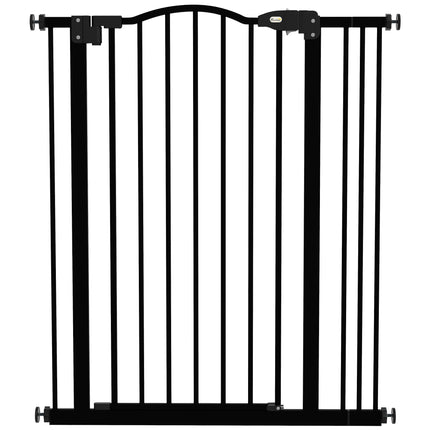 Metal Pet Safety Folding Dog Gate with Double Lock - Black