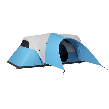 Waterproof Family Camping Tent for 5-6 People with Porch - Blue
