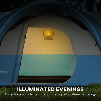 Waterproof Family Camping Tent for 5-6 People with Porch - Blue