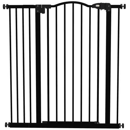 Metal Folding Pet Safety Gate with Double Locking System - Black