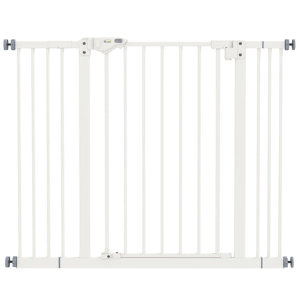 Adjustable Metal Dog Gate 74-100cm Wide with Automatic Closing - Black