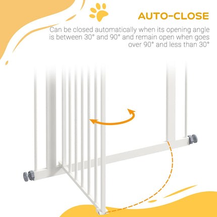 Metal Pet Safety Folding Dog Gate Adjustable Width - White
