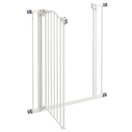 Metal Pet Safety Folding Dog Gate Adjustable Width - White