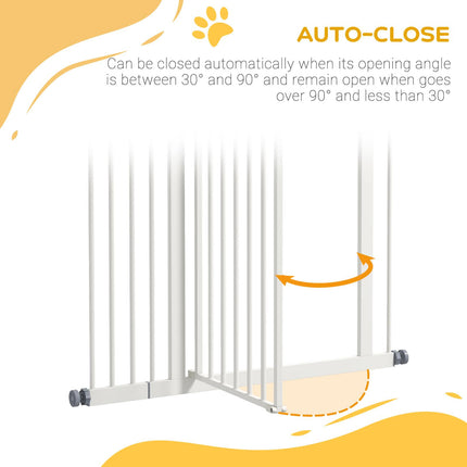 Metal Pet Safety Folding Dog Gate with Double Lock - White