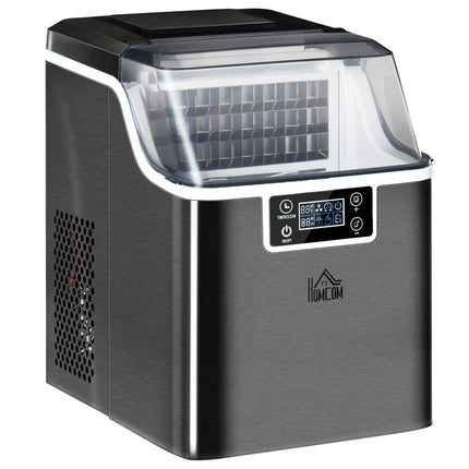 20Kg Countertop Ice Maker Machine with Adjustable Cube Size, Self-Cleaning, 24 Cubes/14-18Mins, 3.2L Tank - Black