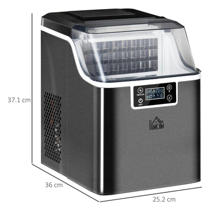 20Kg Countertop Ice Maker Machine with Adjustable Cube Size, Self-Cleaning, 24 Cubes/14-18Mins, 3.2L Tank - Black