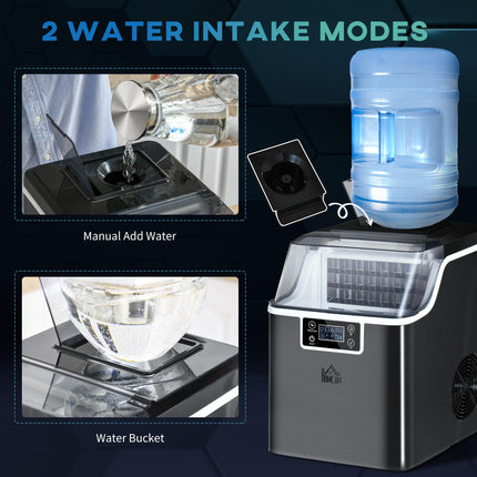 20Kg Countertop Ice Maker Machine with Adjustable Cube Size, Self-Cleaning, 24 Cubes/14-18Mins, 3.2L Tank - Black
