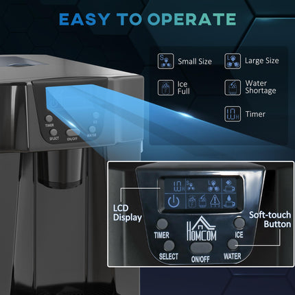 Countertop Ice Maker and Water Dispenser with 3L Tank - Black