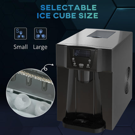 Countertop Ice Maker and Water Dispenser with 3L Tank - Black