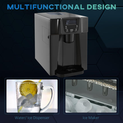Countertop Ice Maker and Water Dispenser with 3L Tank - Black