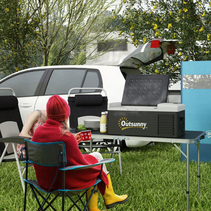 16L Portable Car Fridge with Adjustable -20°C to 10°C Temperature Control - Black/Grey