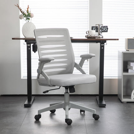 Mesh Office Swivel Task Chair with Lumbar Support for Home - Grey